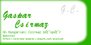 gaspar csirmaz business card